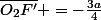 \overline{O_{2}F'} =-\frac{3a}{4}