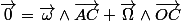 \overrightarrow{0}=\overrightarrow{\omega}\wedge\overrightarrow{AC}+\overrightarrow{\Omega}\wedge\overrightarrow{OC}