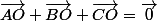 \overrightarrow{AO}+\overrightarrow{BO}+\overrightarrow{CO}=\overrightarrow{0}