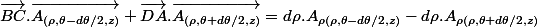 \overrightarrow{BC}.\overrightarrow{A_{\left(\rho,\theta-d\theta/2,z\right)}}+\overrightarrow{DA}.\overrightarrow{A_{\left(\rho,\theta+d\theta/2,z\right)}}=d\rho.A_{\rho(\rho,\theta-d\theta/2,z)}-d\rho.A_{\rho(\rho,\theta+d\theta/2,z)}