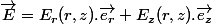 \overrightarrow{E}=E_{r}(r,z).\overrightarrow{e_{r}}+E_{z}(r,z).\overrightarrow{e_{z}}