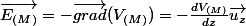 \overrightarrow{E_{(M)}}=-\overrightarrow{grad}(V_{(M)})=-\frac{dV_{(M)}}{dz}\overrightarrow{u_{z}}