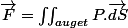 \overrightarrow{F}=\iint_{auget}P.\overrightarrow{dS}