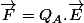 \overrightarrow{F}=Q_{A}.\overrightarrow{E}