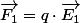 \overrightarrow{F_{1}}=q\cdot\overrightarrow{E_{1}}