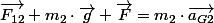 \overrightarrow{F_{12}}+m_{2}\cdot\overrightarrow{g}+\overrightarrow{F}=m_{2}\cdot\overrightarrow{a_{G2}}