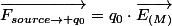 \overrightarrow{F_{source\rightarrow q_{0}}}=q_{0}\cdot\overrightarrow{E_{(M)}}