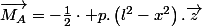 \overrightarrow{M_{A}}=-\frac{1}{2}\cdot p.\left(l^{2}-x^{2}\right).\overrightarrow{z}