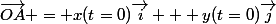 \overrightarrow{OA} = x(t=0)\overrightarrow{i} + y(t=0)\overrightarrow{j}
