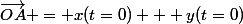 \overrightarrow{OA} = x(t=0) + y(t=0)