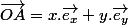 \overrightarrow{OA}=x.\overrightarrow{e_{x}}+y.\overrightarrow{e_{y}}