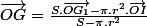 \overrightarrow{OG}=\frac{S.\overrightarrow{OG_{1}}-\pi.r^{2}.\overrightarrow{OI}}{S-\pi.r^{2}}