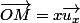 \overrightarrow{OM}=x\overrightarrow{u_x}