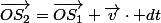 \overrightarrow{OS_{2}}=\overrightarrow{OS_{1}}+\overrightarrow{v}\cdot dt