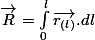 \overrightarrow{R}=\int_{0}^{l}\overrightarrow{r_{(l)}}.dl