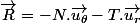 \overrightarrow{R}=-N.\overrightarrow{u_{\theta}}-T.\overrightarrow{u_{r}}