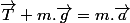 \overrightarrow{T}+m.\overrightarrow{g}=m.\overrightarrow{a}