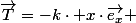 \overrightarrow{T}=-k\cdot x\cdot\overrightarrow{e_{x}} 