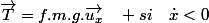 \overrightarrow{T}=f.m.g.\overrightarrow{u_{x}}\quad si\quad\dot{x}<0