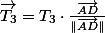 \overrightarrow{T_{3}}=T_{3}\cdot\frac{\overrightarrow{AD}}{\Vert\overrightarrow{AD}\Vert}