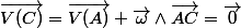 \overrightarrow{V(C)}=\overrightarrow{V(A)}+\overrightarrow{\omega}\wedge\overrightarrow{AC}=\overrightarrow{0}