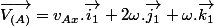 \overrightarrow{V_{(A)}}=v_{Ax}.\overrightarrow{i_{1}}+2\omega.\overrightarrow{j_{1}}+\omega.\overrightarrow{k_{1}}