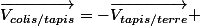 \overrightarrow{V_{colis/tapis}}=-\overrightarrow{V_{tapis/terre}} 