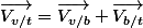 \overrightarrow{V_{v/t}}=\overrightarrow{V_{v/b}}+\overrightarrow{V_{b/t}}