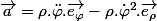 \overrightarrow{a}=\rho.\ddot{\varphi}.\overrightarrow{e_{\varphi}}-\rho.\dot{\varphi}^{2}.\overrightarrow{e_{\rho}}