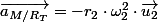 \overrightarrow{a_{M/R_{T}}}=-r_{2}\cdot\omega_{2}^{2}\cdot\overrightarrow{u_{2}}