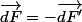 \overrightarrow{dF}=-\overrightarrow{dF'}\;\forall x\in[x_{m}-a,x_{m}+a]