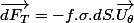 \overrightarrow{dF_{T}}=-f.\sigma.dS.\overrightarrow{U_{\theta}}