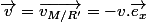 \overrightarrow{v}=\overrightarrow{v_{M/R'}}=-v.\overrightarrow{e_{x}}
