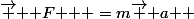 \overrightarrow { { F } } =m\overrightarrow { a } 