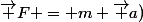 \overrightarrow {F} = m \overrightarrow {a})
