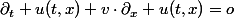 \partial_t u(t,x)+v\cdot\partial_x u(t,x)=o