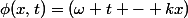 \phi(x,t)=(\omega t - kx)