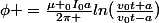 \phi =\frac{\mu _0I_0a}{2\pi }ln(\frac{v_0t+a}{v_0t-a})