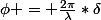 \phi = \frac{2\pi}{\lambda}*\delta
