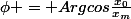 \phi = Argcos\frac{x_0}{x_m}