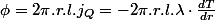 \phi=2\pi.r.l.j_{Q}=-2\pi.r.l.\lambda\cdot\frac{dT}{dr}