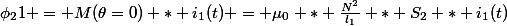 \phi_21 = M(\theta=0) * i_1(t) = \mu_0 * \frac{N^2}{l_1} * S_2 * i_1(t)