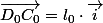 \overrightarrow{D_{0}C_{e}}=\overrightarrow{D_{0}G_{e}}+\overrightarrow{G_{e}C_{e}}=x_{e}\cdot\overrightarrow{i}-a\cdot\overrightarrow{i}\quad;\quad\overrightarrow{D_{0}C_{0}}=l_{0}\cdot\overrightarrow{i}