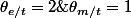 \theta_{m/t}=1\;tour\quad;\quad\theta_{e/t}=2\;tours