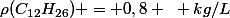 \rho(C_{12}H_{26}) = 0,8 ~ kg/L
