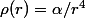 \rho(r)=\alpha/r^4