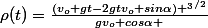 \rho(t)=\frac{(v_o+gt-2gtv_o sin\alpha) ^_3/2}{gv_o cos\alpha }