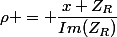 \rho = \dfrac{x Z_R}{Im(Z_R)}