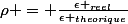 \rho = \frac{\epsilon _{reel}}{\epsilon _{theorique}}