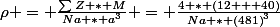 \rho = \frac{\sum{Z * M}}{Na * a^{3}} = \frac{4 * (12 + 40)}{Na * {(481)}^{3}}